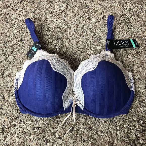 Heidi Klum Intimates Other - NEW Heidi Klum Lace Trim Blue/Purple Bra